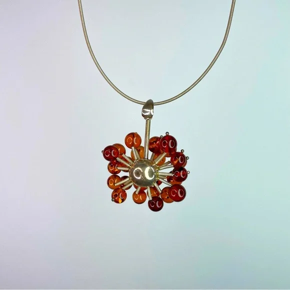 Artisan-Made Sterling Silver & Baltic Amber ‘Space’ Necklace - Picture 6 of 13